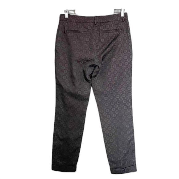 Theory Women's Ankle Dress Pants Size 6 Black Jacquard Slim Career Evening Pant - Picture 6 of 13